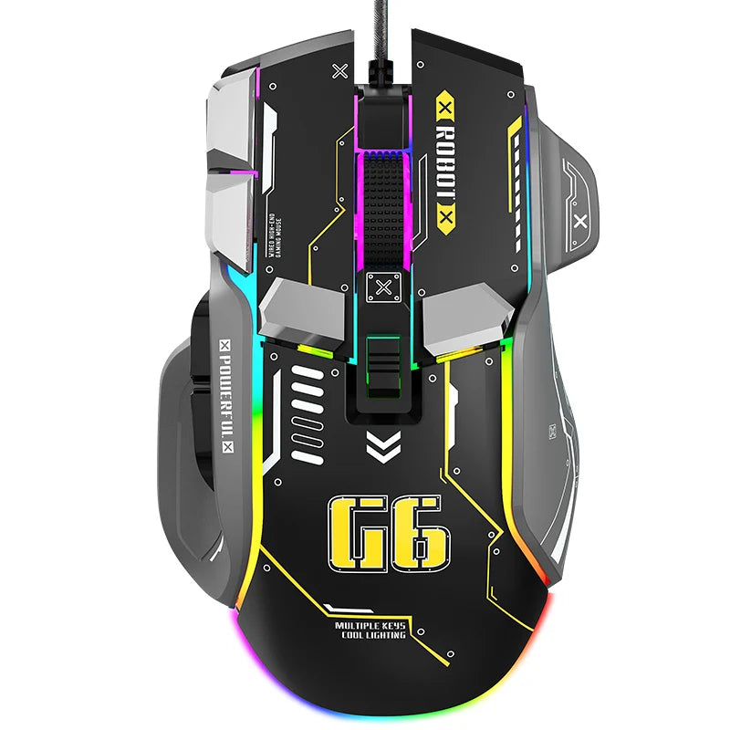 Souris filaire mécanique RGB G6 - 12800 DPI